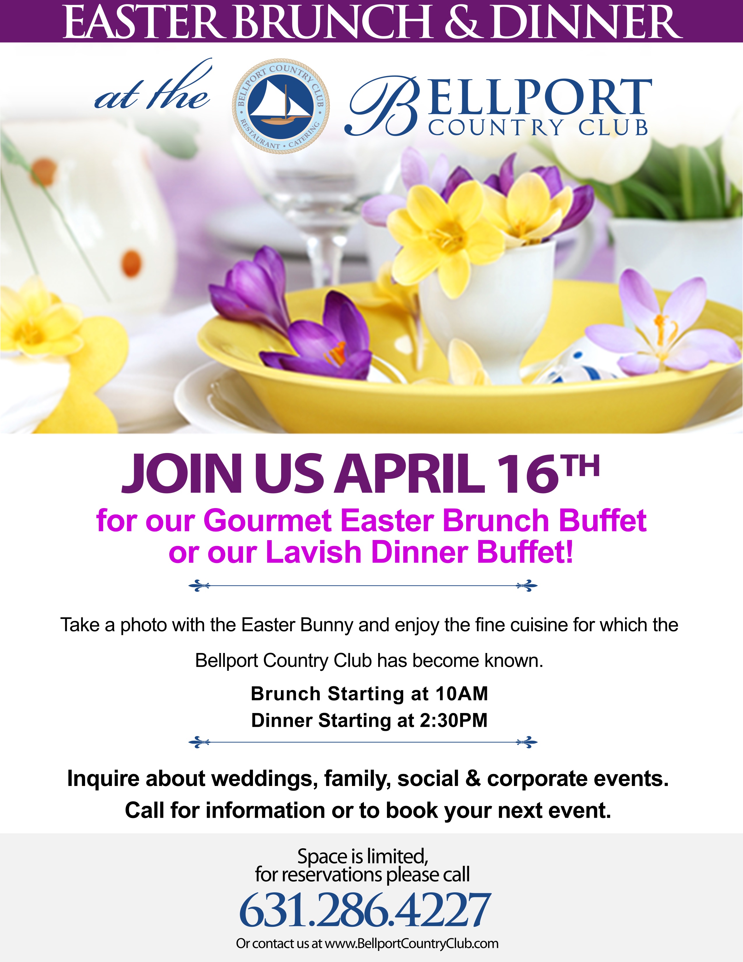 Easter Brunch and Dinner Buffet Bellport Country Club